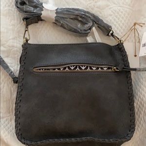 Anthropologie dark gray cross body bag NWT